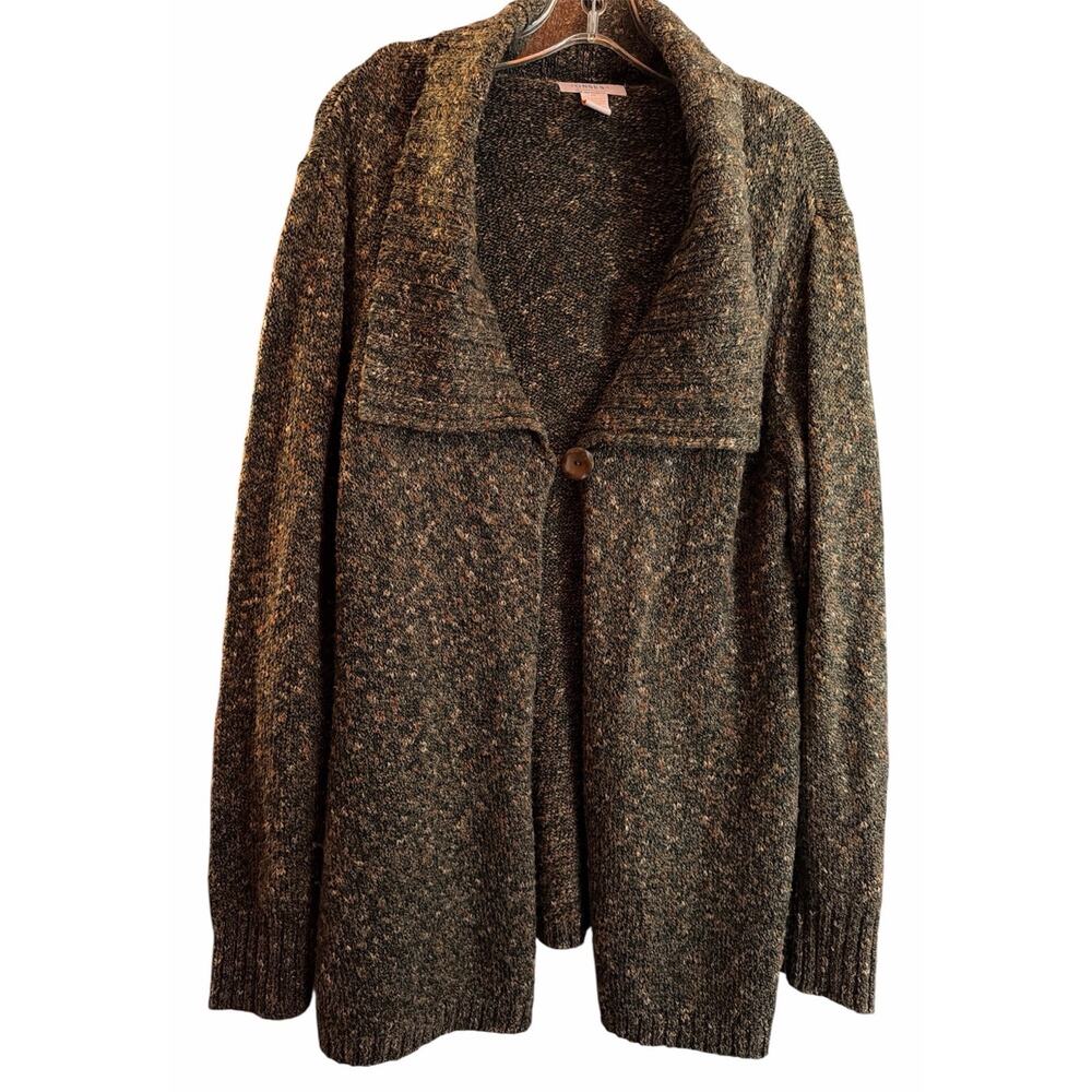 Ponsesa Cardigan Sweater Women's XL Open Knit Long Sleeve Chunky Boho‎